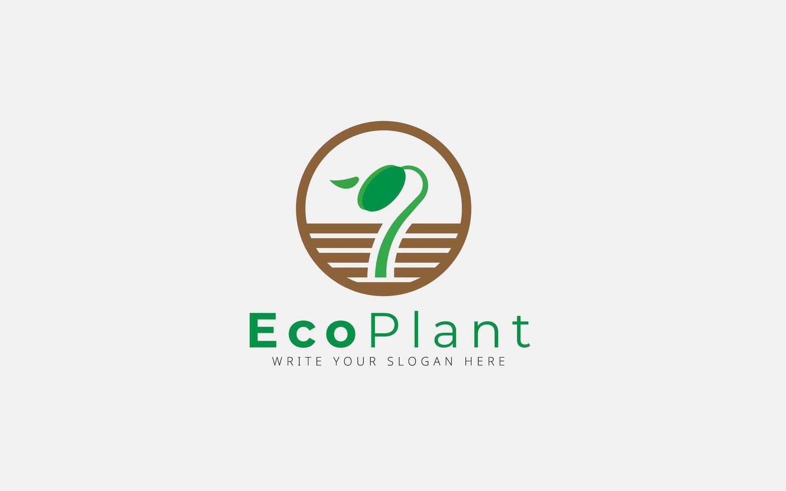 Logo with seed breaking through the soil rising as a sprout Plant vector