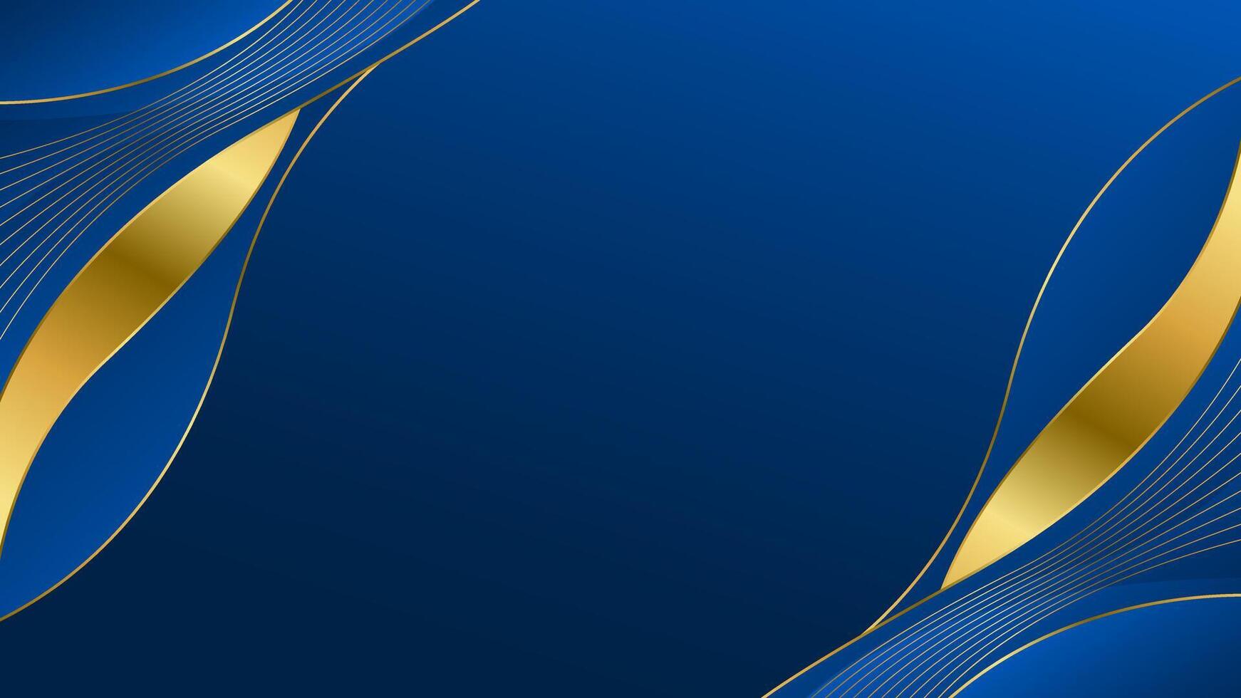 Elegant Blue and Gold Abstract Luxury Background. Modern wave design. Suitable for Invitations, awards, templates, banners, covers, posters, presentations, websites, and pages vector