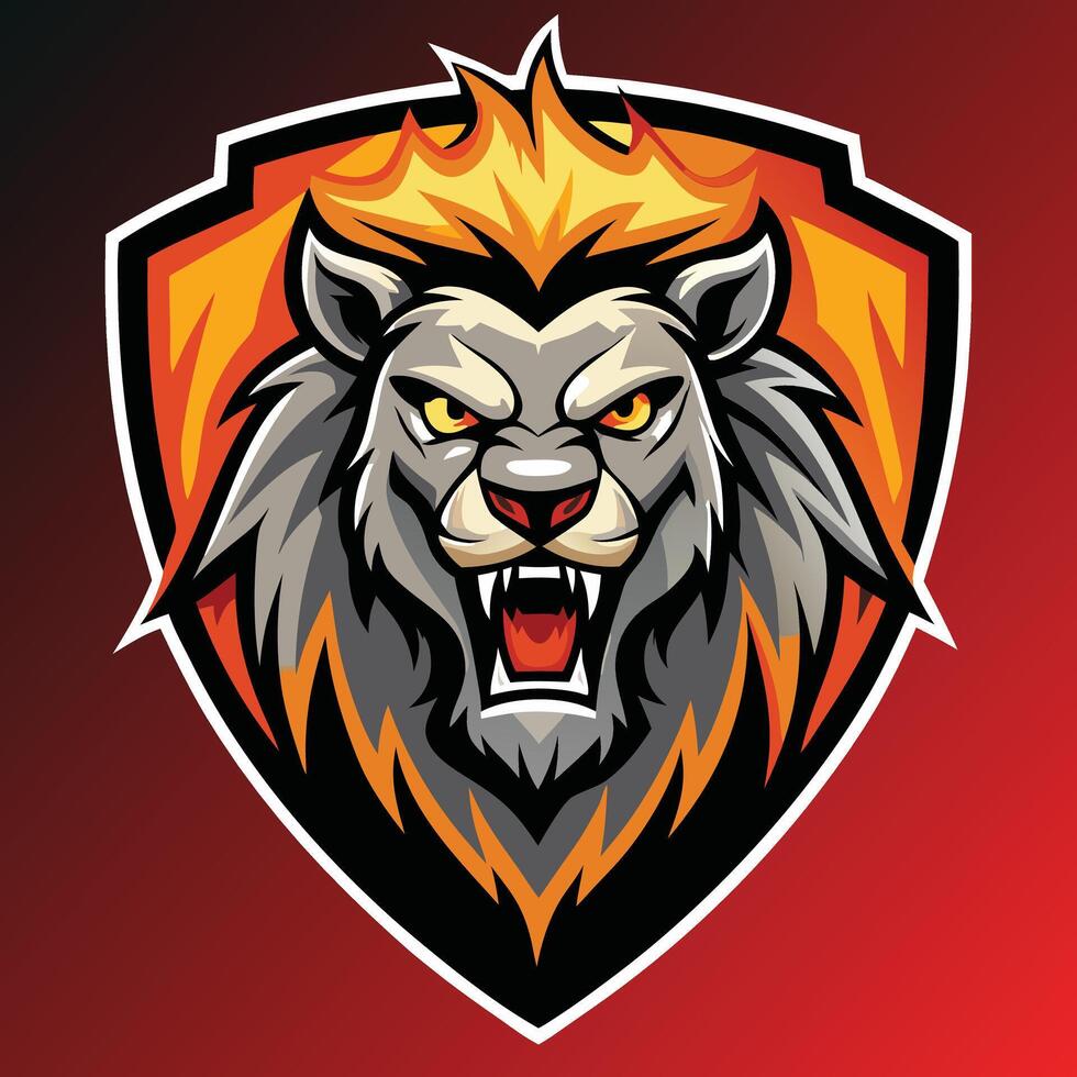 Abstract Lion Esports Logo vector