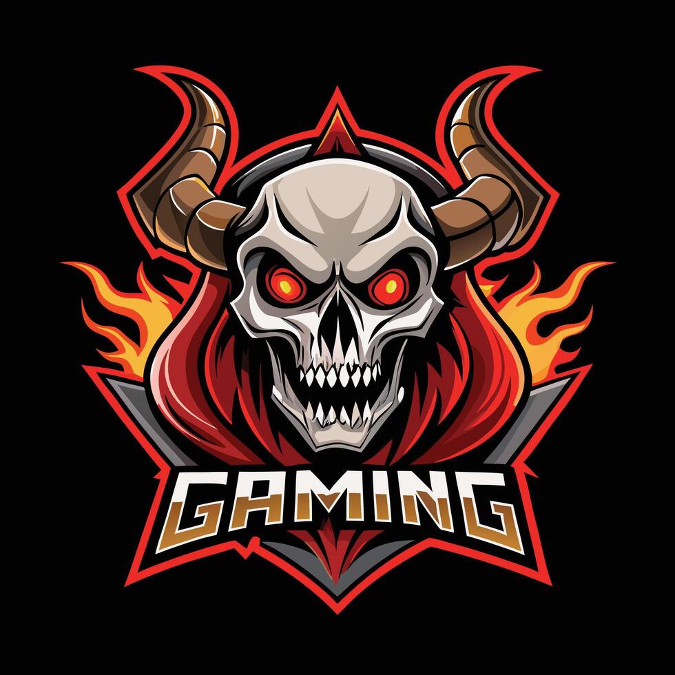 Cyber Skull Devil Esports Mascot Logo vector