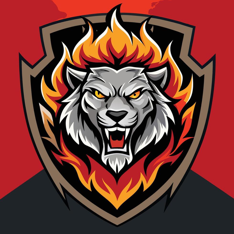 Lion Head Esports Gaming vector