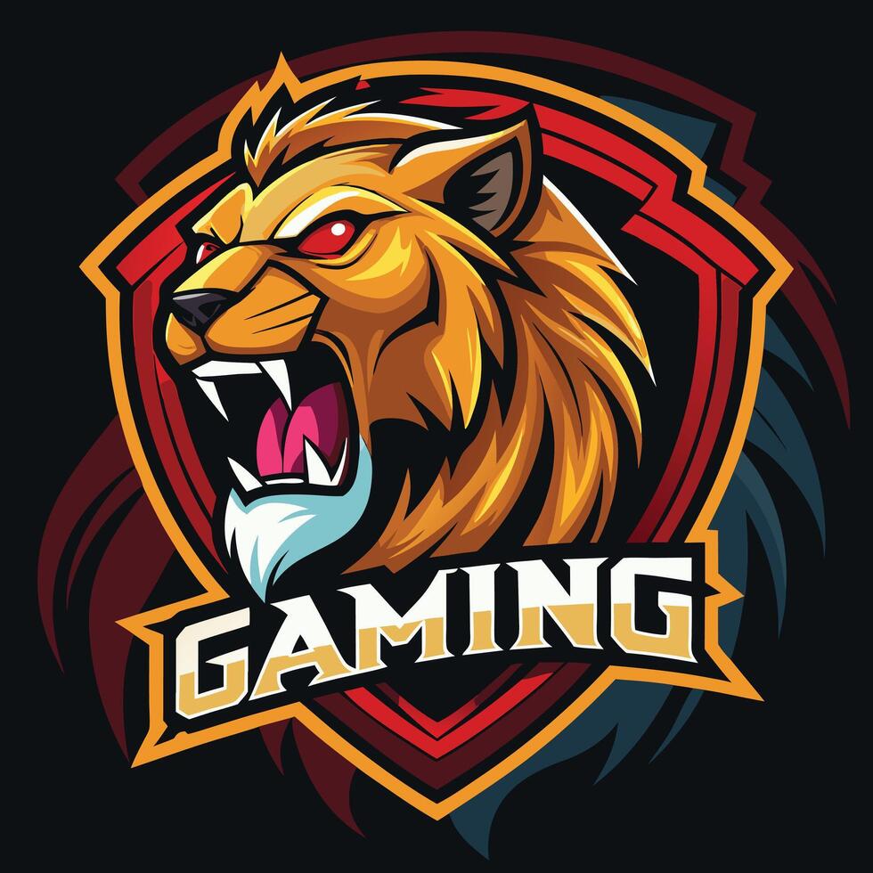 Geometric Lion Esports logo Design vector