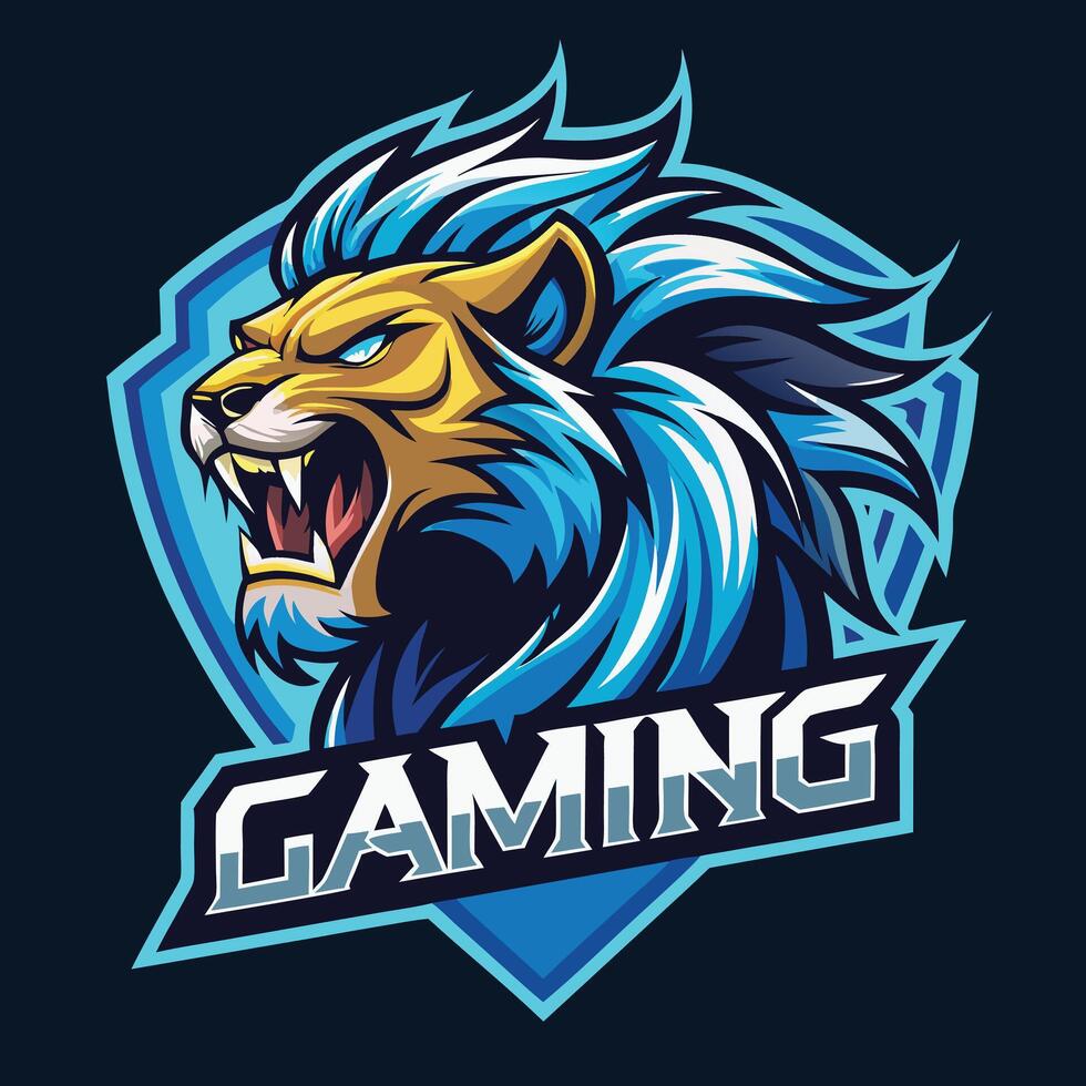 Dynamic Lion Gaming Logo vector