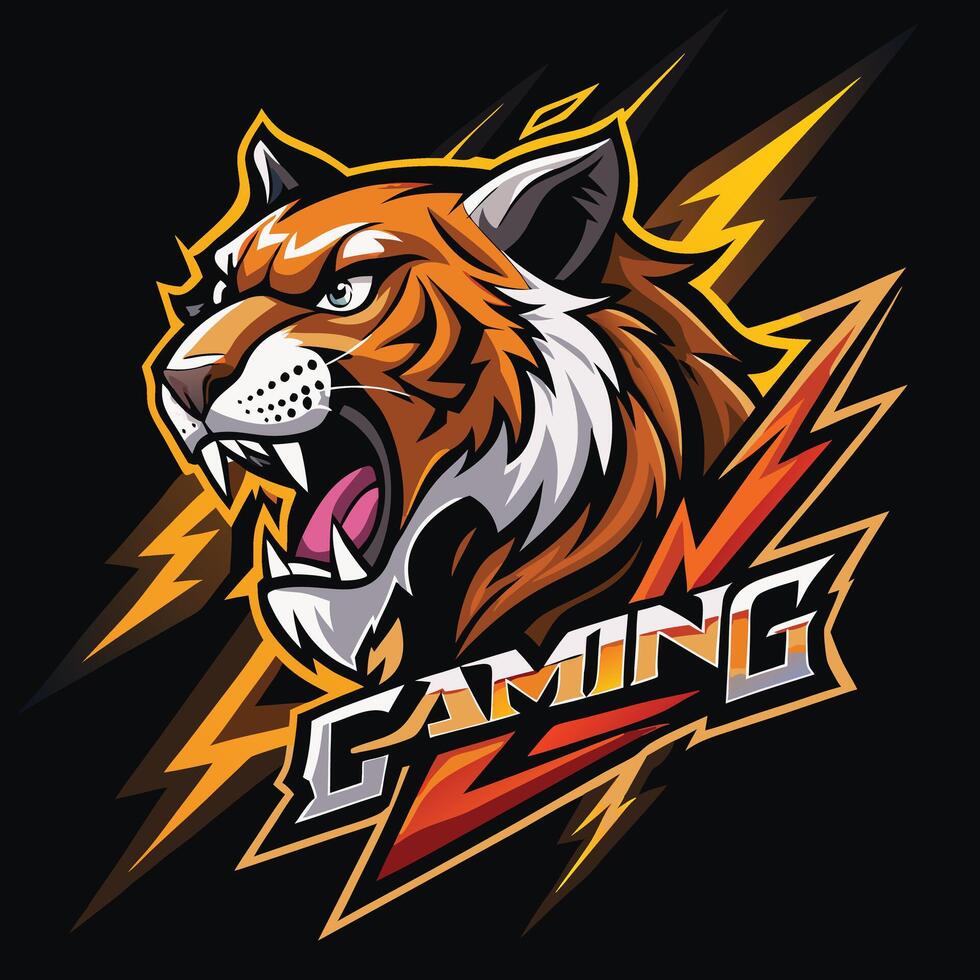 Tiger Roaring Mascot Logo vector