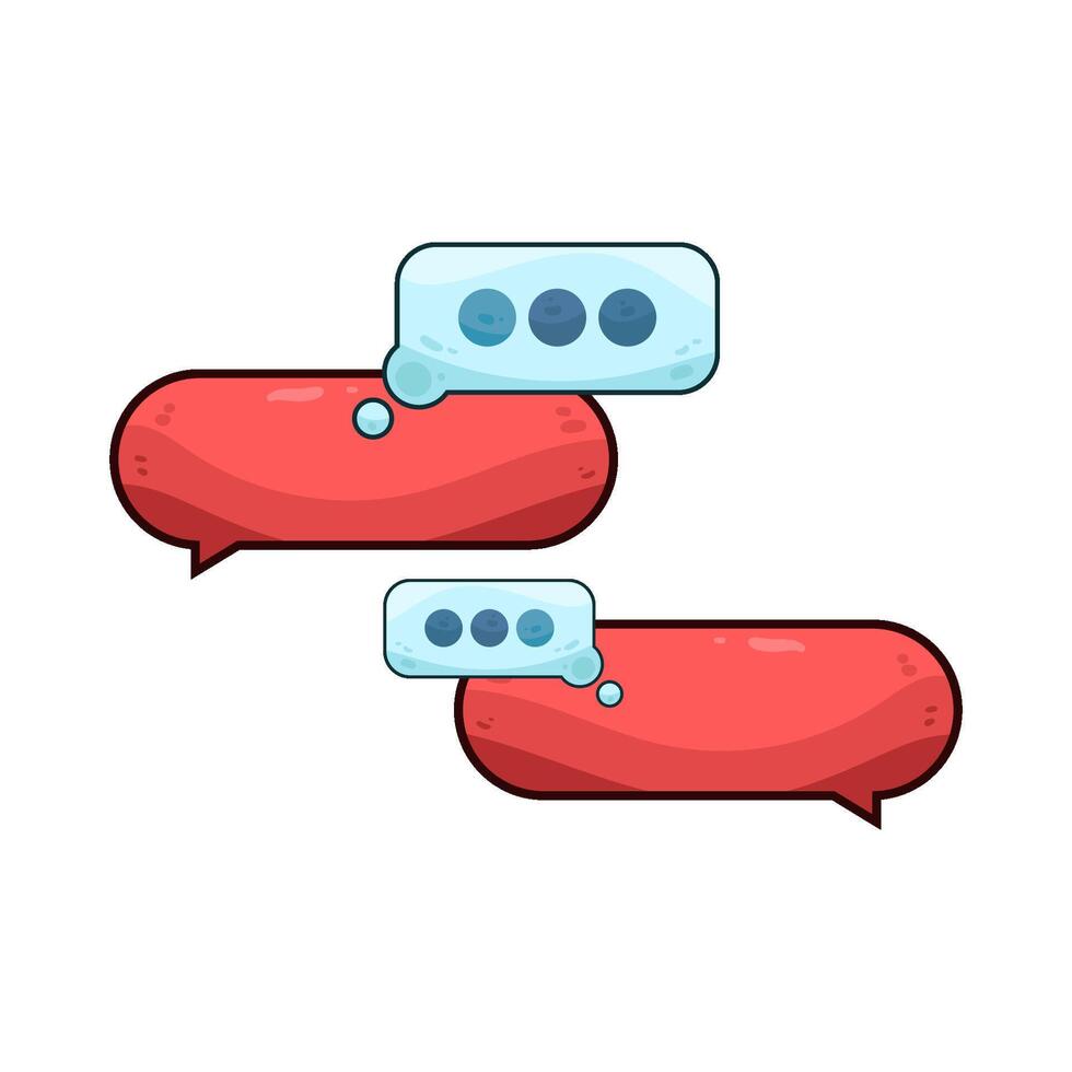 red chat box with typing indicator vector