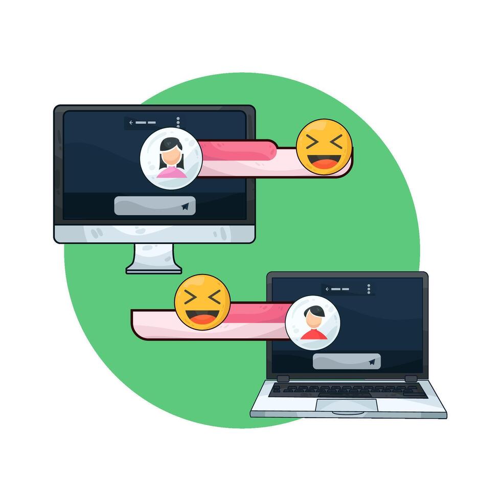 couple exchange cute messages vector