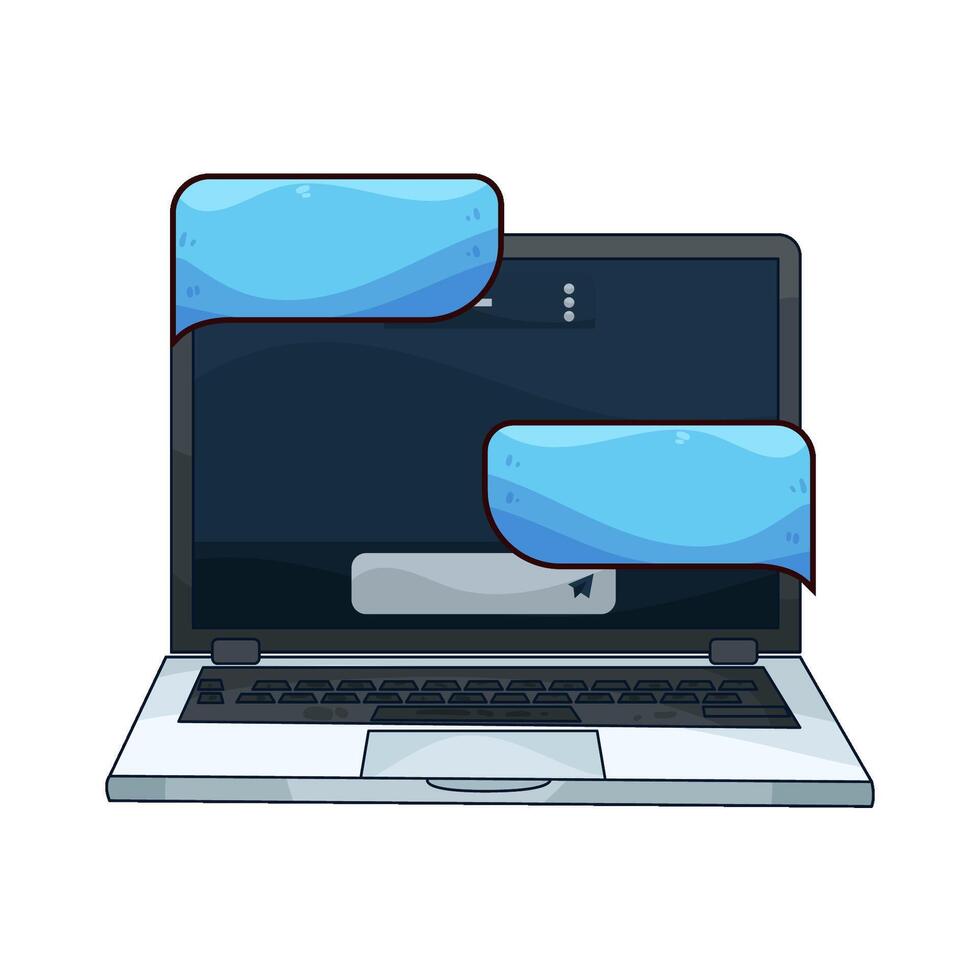 online chatting on laptop illustration vector