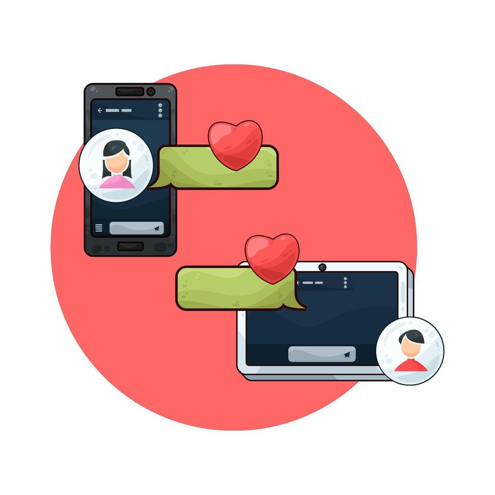 illustration of phone chatting vector