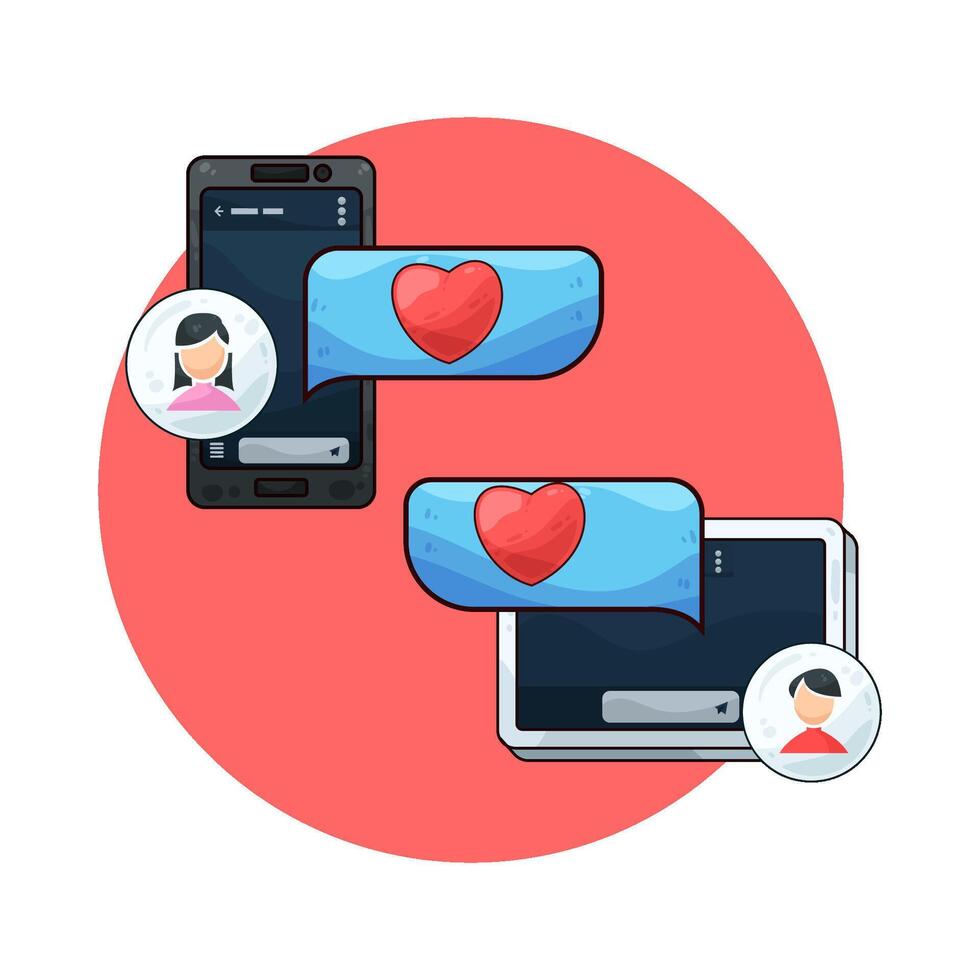 couple with a message of love vector