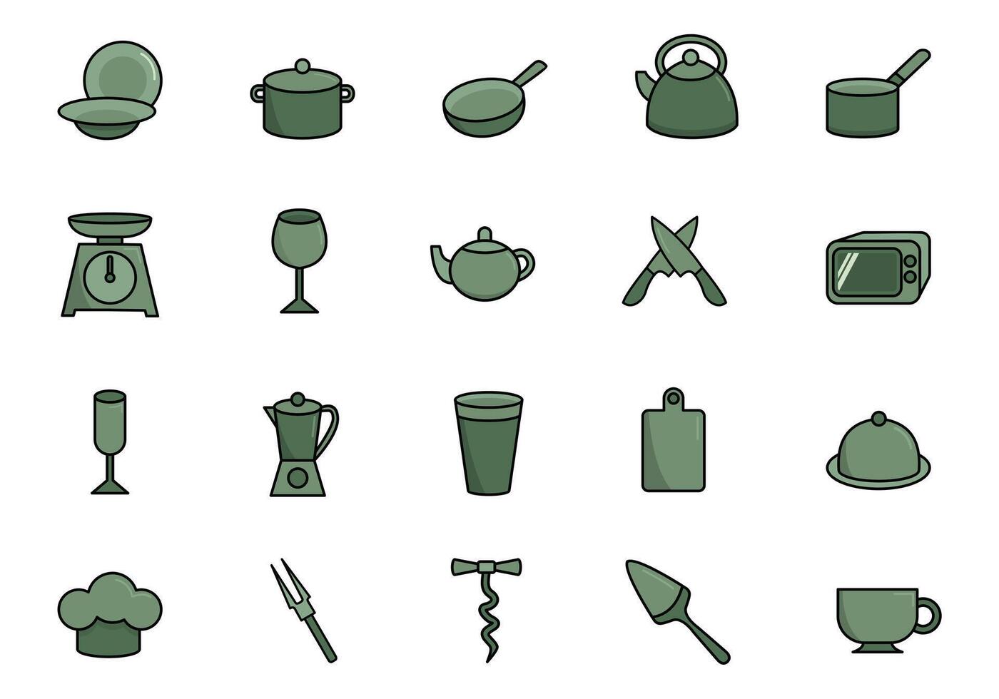 Modern Kitchen Design Set Element vector