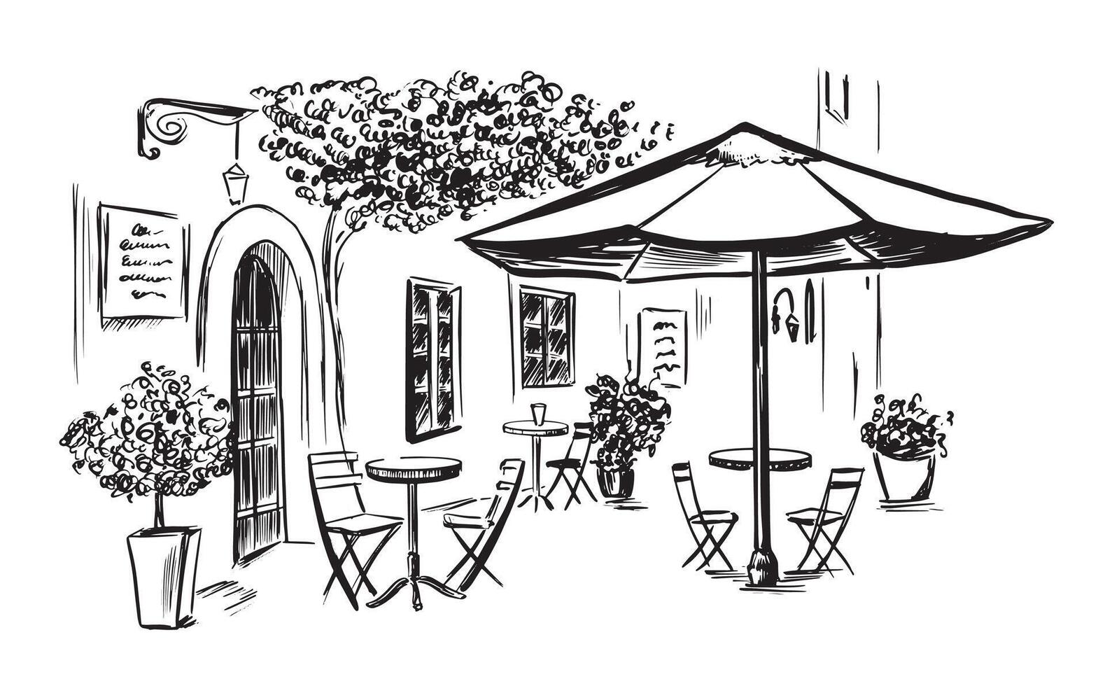 City cafe in the old town vector
