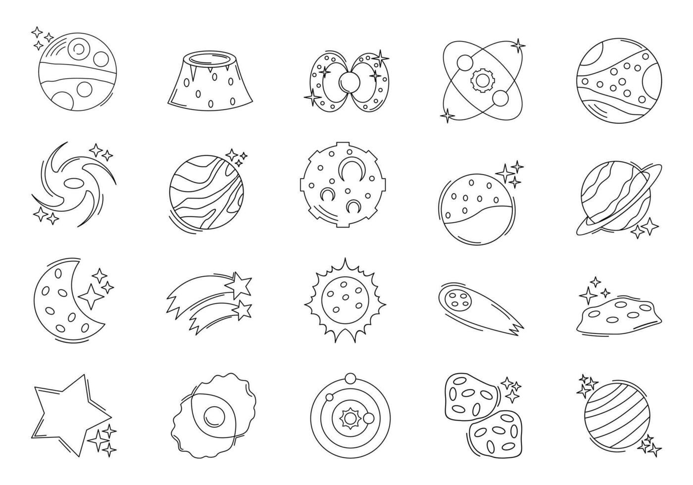 Monoline Cosmic Space Element Set vector