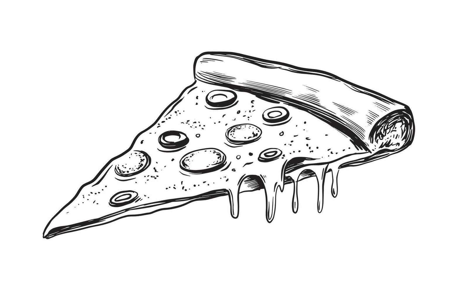 A piece of pizza on white vector