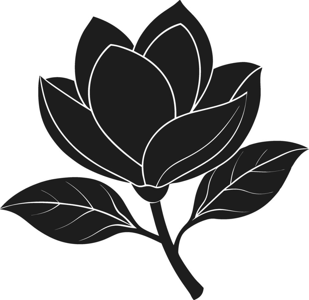 Magnolia Flower Silhouette - Elegant Floral for Spring Designs vector
