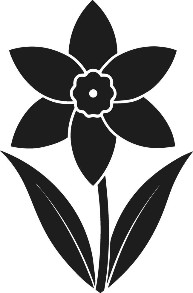 A Minimalist Daffodil Silhouette - Spring Floral Illustration vector