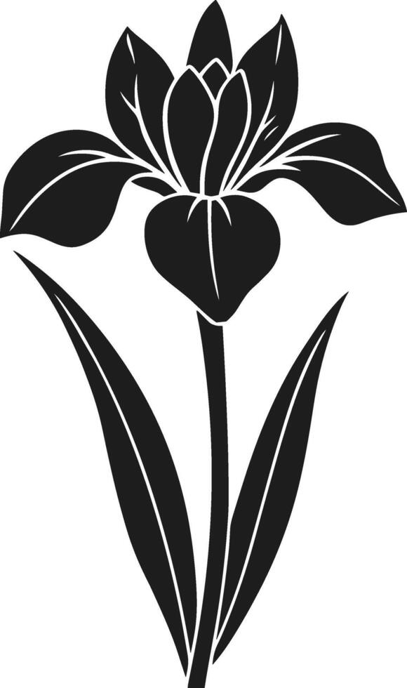 Graceful Iris Silhouette - Elegant Spring Floral Design vector
