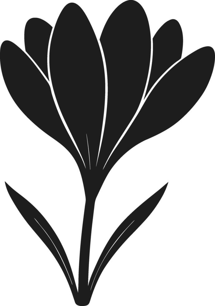 Elegant Crocus Flower Silhouette - Minimalist Spring Floral vector