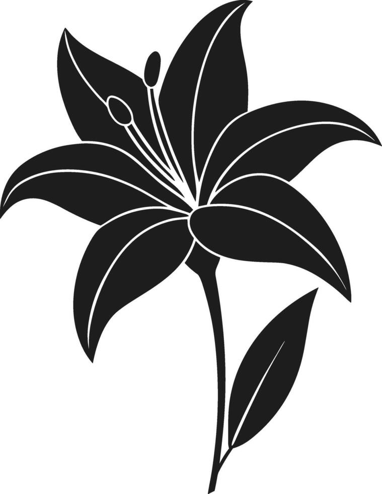 Elegant Lily Flower Silhouette Illustration for Spring and Botanical Designs vector