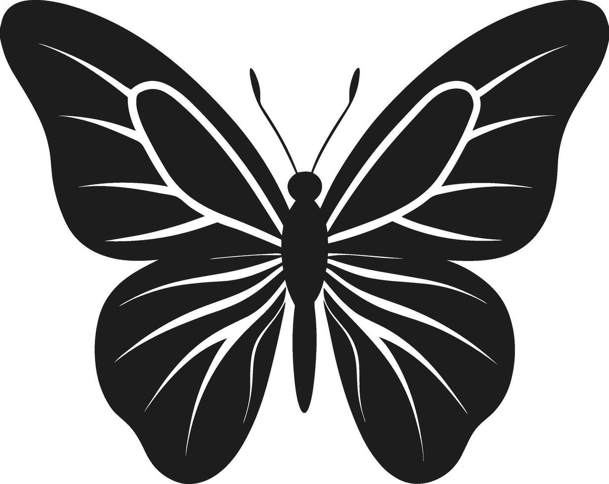 Elegant Butterfly Silhouette with Delicate Wing Patterns - Illustration vector