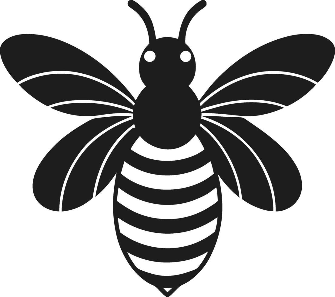 Black Silhouette Honey Bee - Perfect for Spring and Nature-Inspired Designs vector