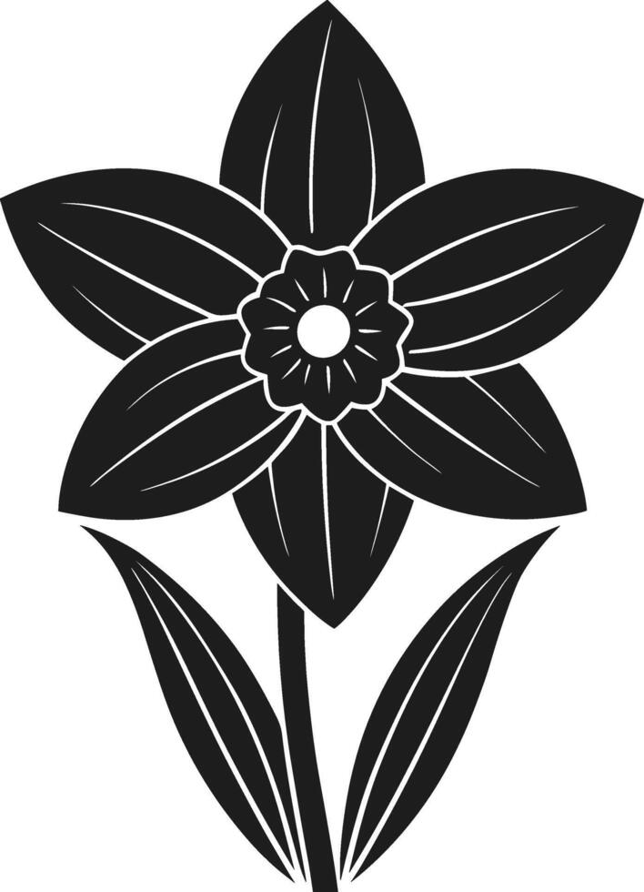 Elegant Daffodil Flower Silhouette - Spring Botanical vector