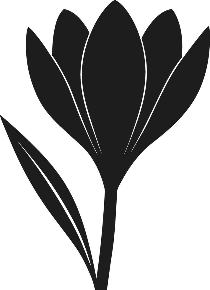 Minimalist Crocus Flower Silhouette - Elegant Spring Floral vector