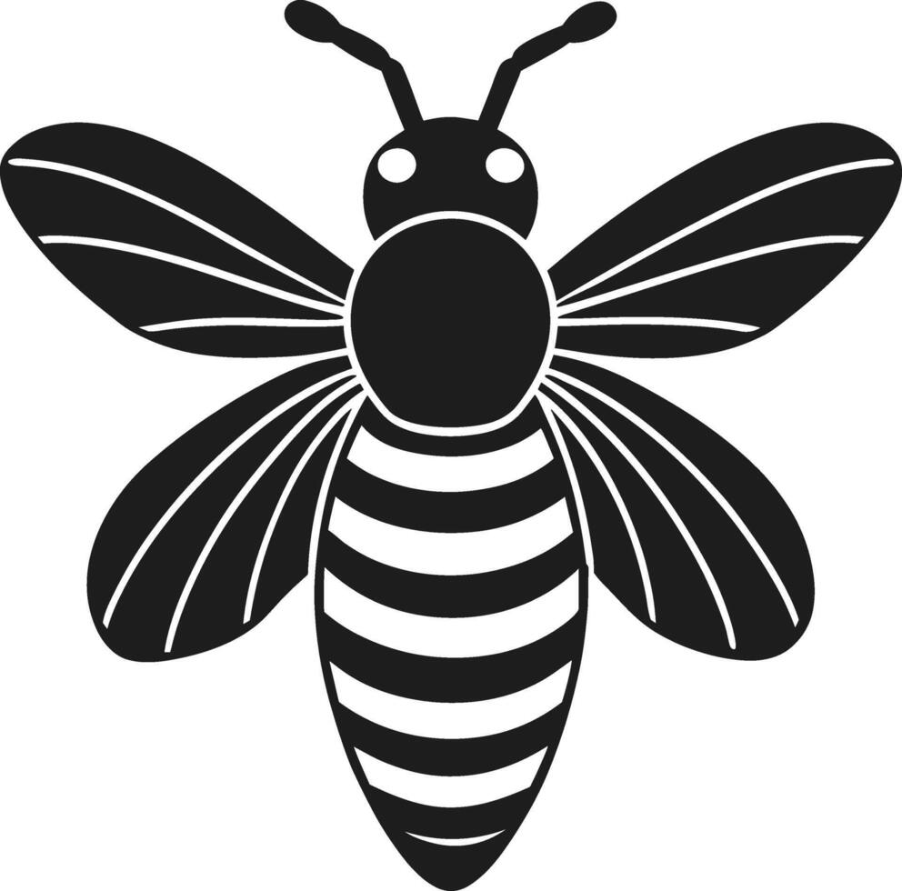 Black Silhouette Honey Bee - Elegant Spring and Nature-Inspired Illustration vector
