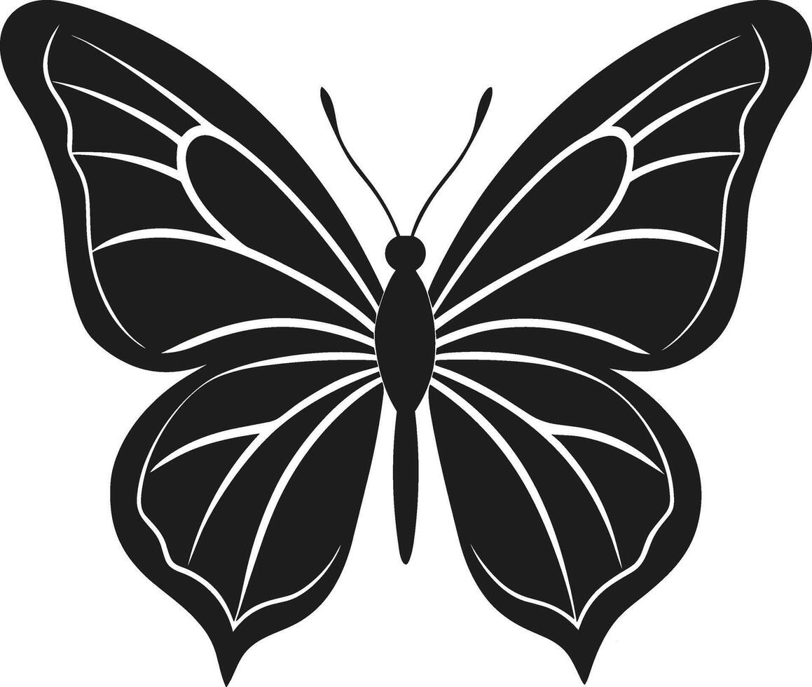 Elegant Butterfly Silhouette with Intricate Wing Patterns - Illustration vector