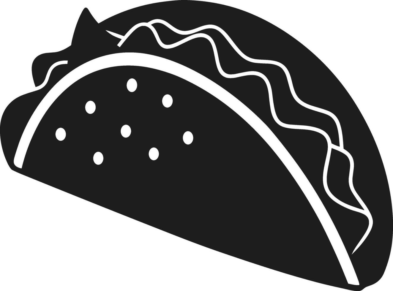 Traditional Mexican Taco Silhouette - Cinco de Mayo Food Illustration vector