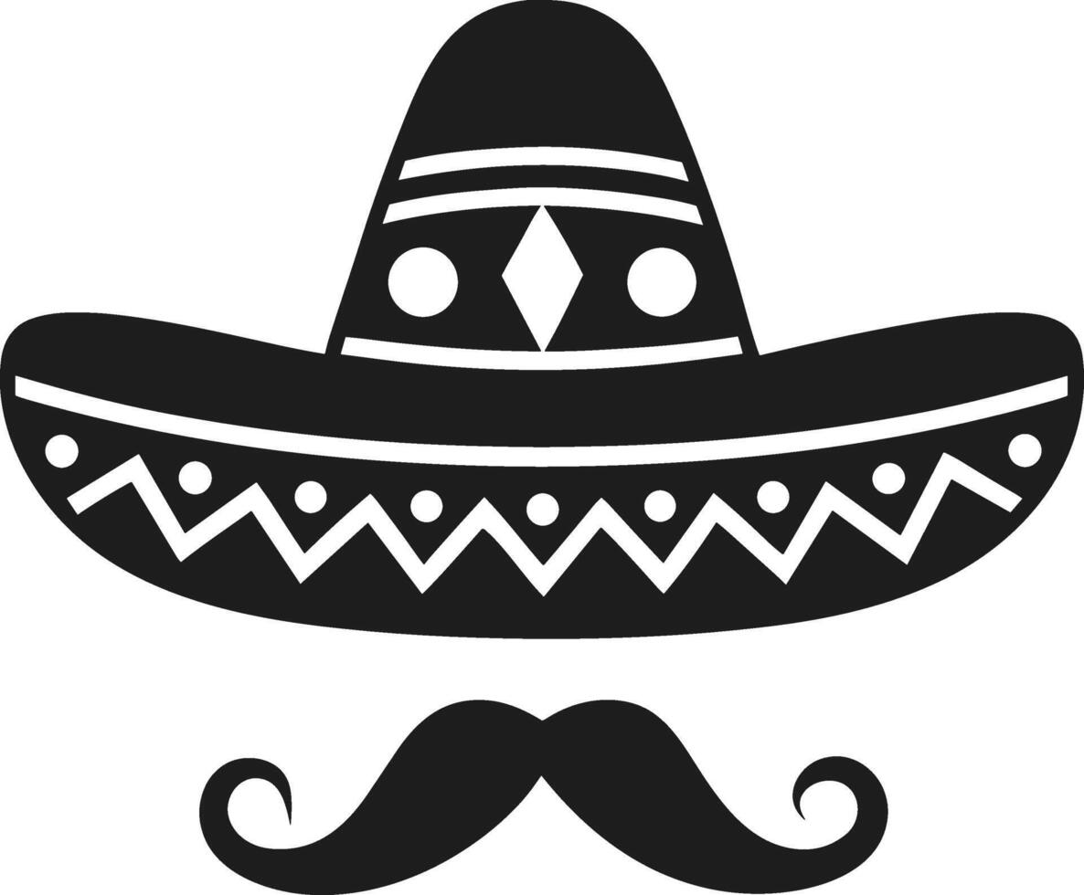 Mexican Sombrero and Mustache Icon - Cinco de Mayo Festive Design vector