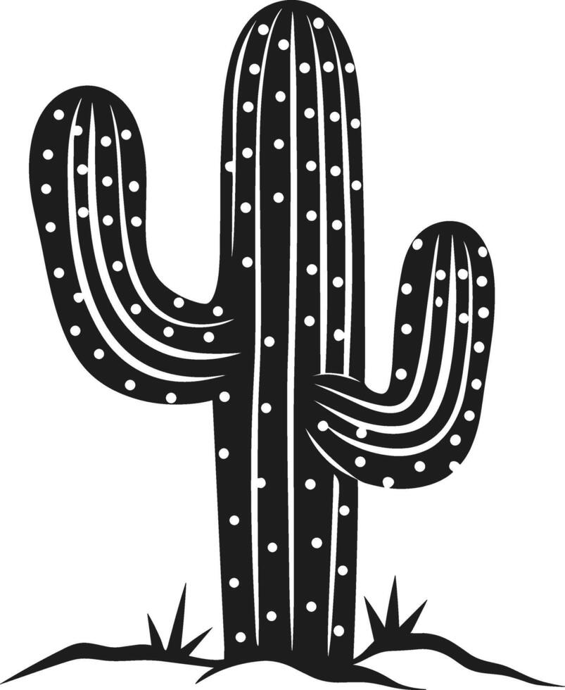 Saguaro Cactus Black Silhouette - Mexican Desert Illustration for Cinco de Mayo vector