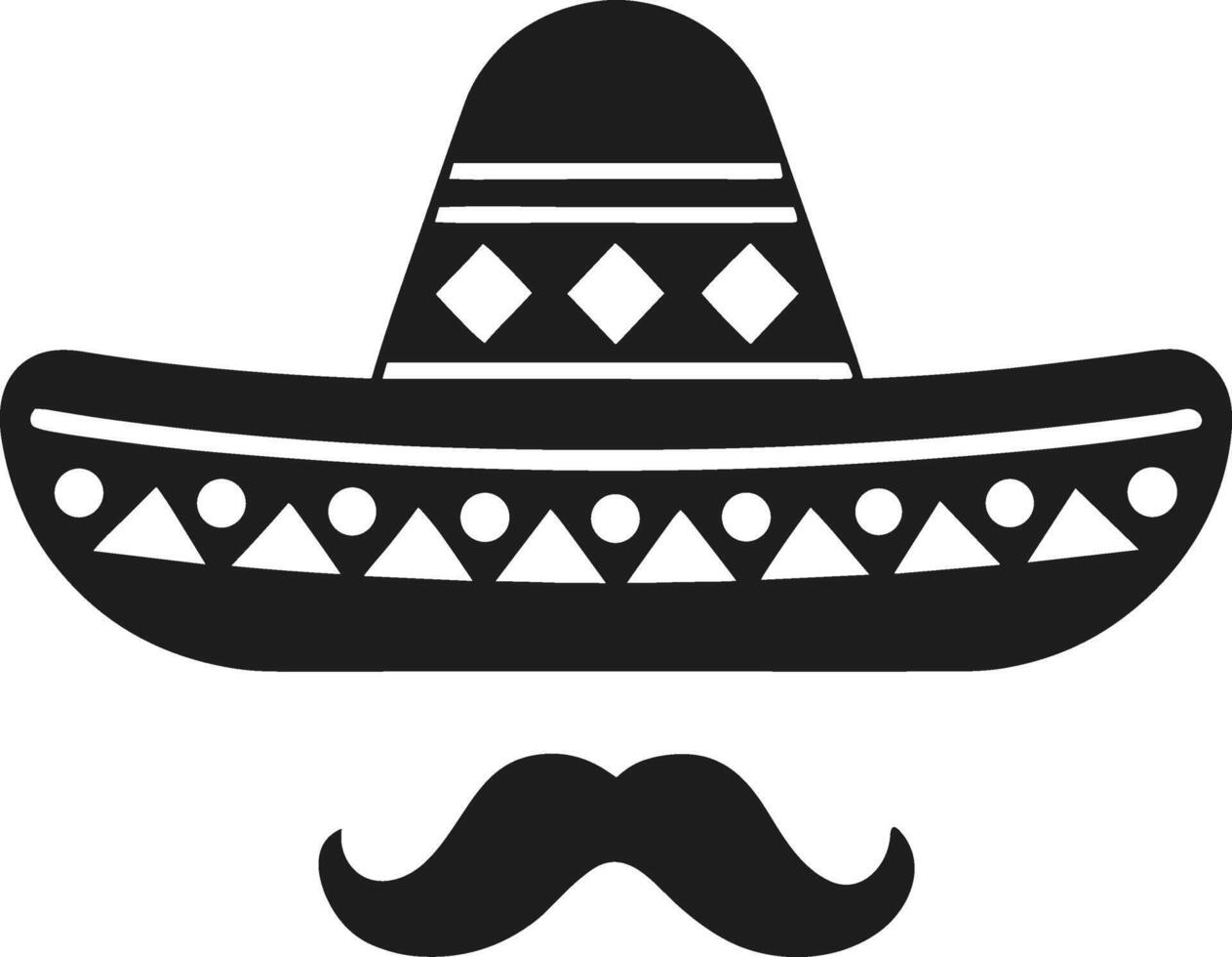 Mexican Sombrero and Mustache Icon - Cinco de Mayo Design vector