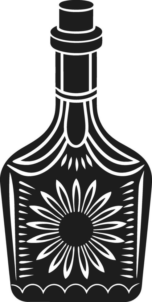 Decorative Tequila Bottle Silhouette - Mexican Fiesta for Cinco de Mayo vector