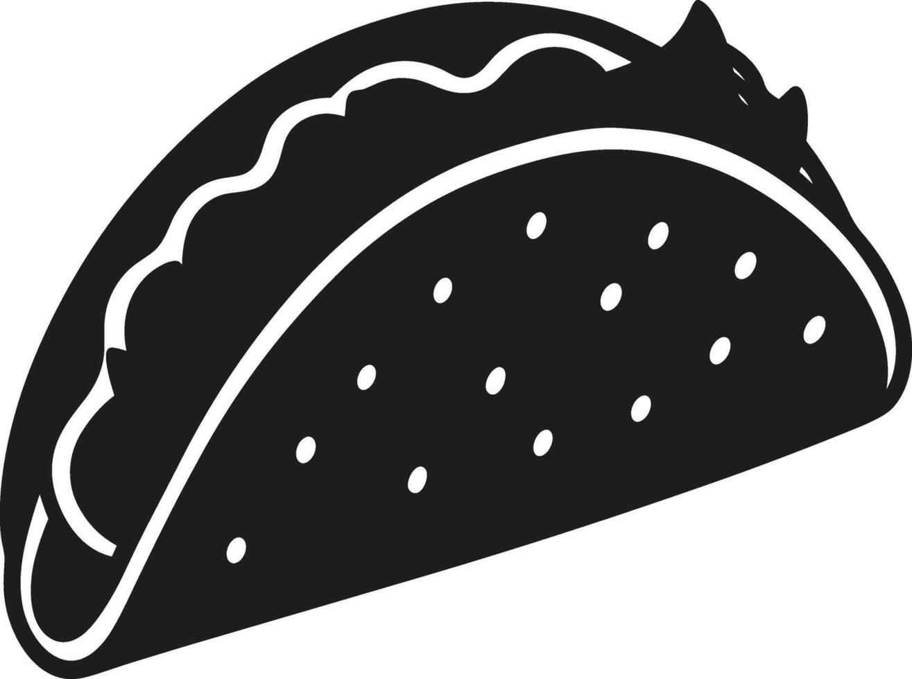 Mexican Taco Silhouette - Traditional Cinco de Mayo Food vector