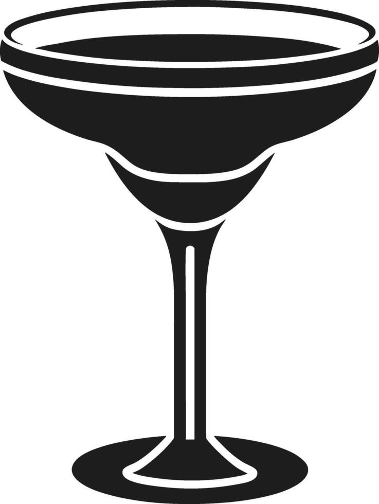 Minimalist Margarita Glass Silhouette - Classic Cocktail for Cinco de Mayo vector