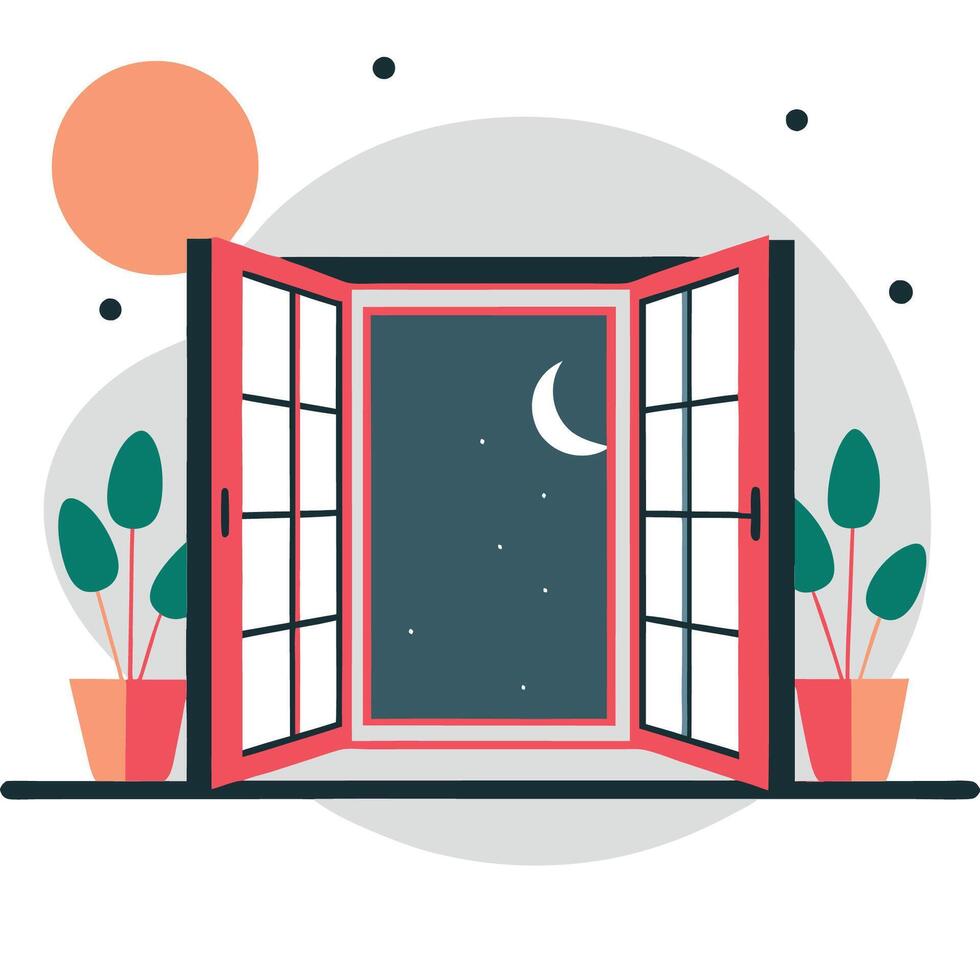 Illustrative Depiction of the Open Window Concept, Number Four vector