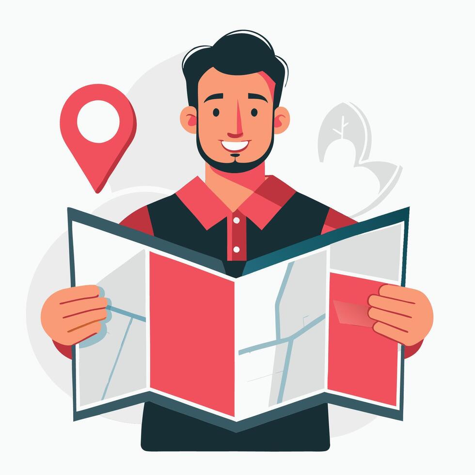 Illustrated Guide to the Concept of Paper Maps vector