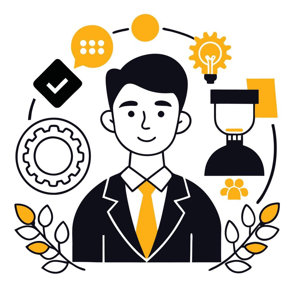 Person Paying Attention to a Bulb Illustration Lightbulb Concept vector