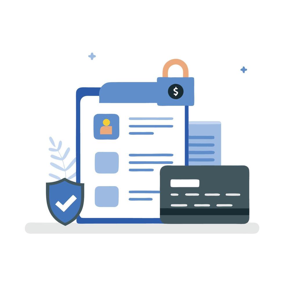 Digital Illustration of Online Payment Information Concept vector