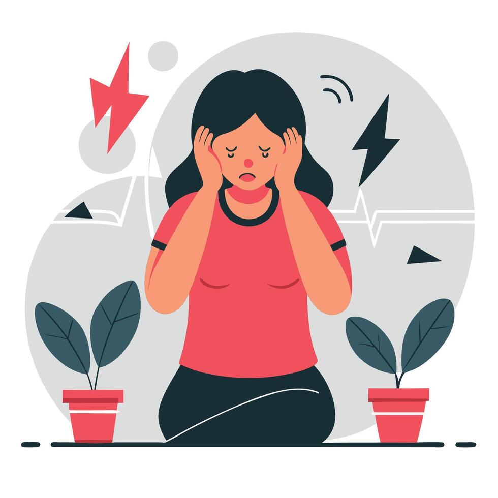 Illustrated Concept of Panic Disorder, Its Key Features and Symptoms vector