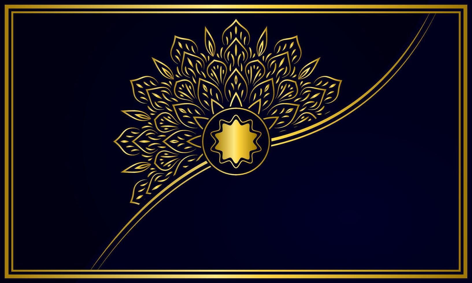 Luxury ornamental mandala design background with gold color, luxury mandala background with golden arabesque style vector
