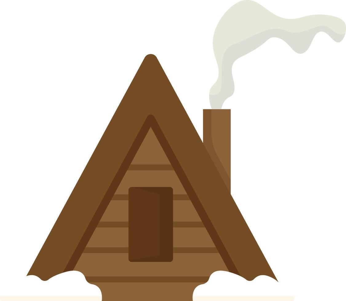Rustic Cabin with Snowy Roof vector