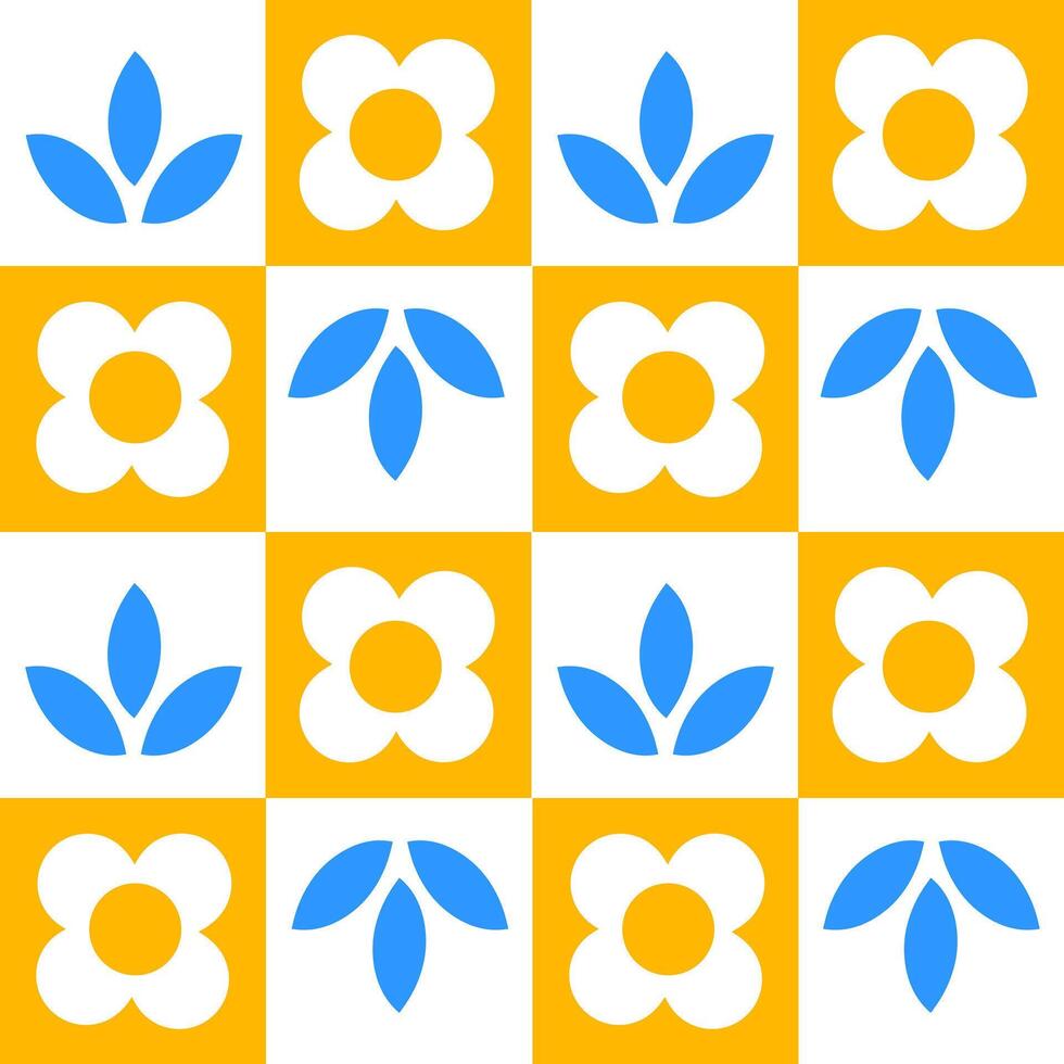 Geometric seamless pattern. Abstract flowers. vector