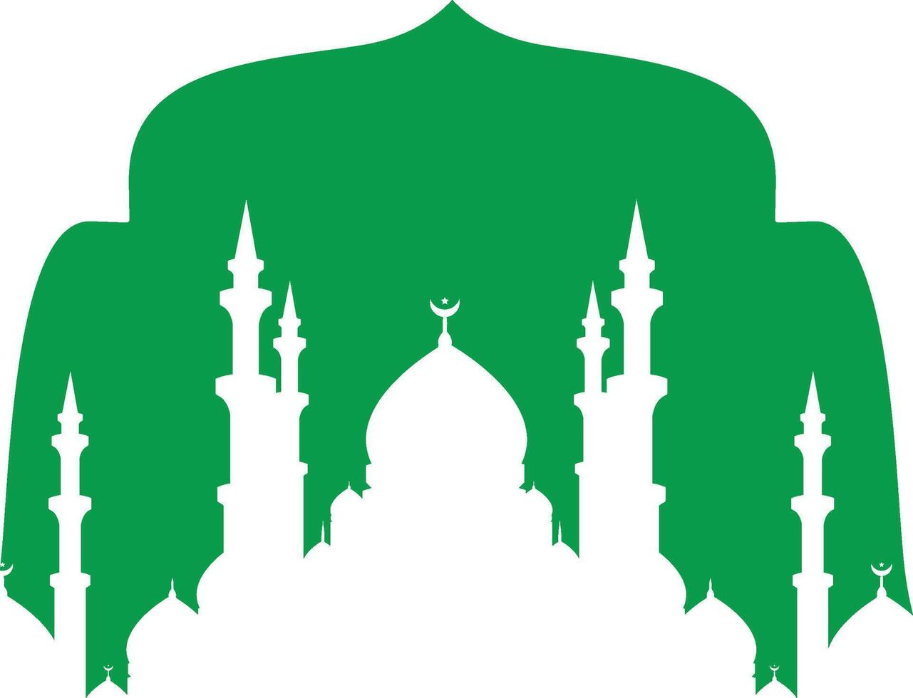 Green mosque icon, silhouette, outline, , illustration, isolated on a white background vector