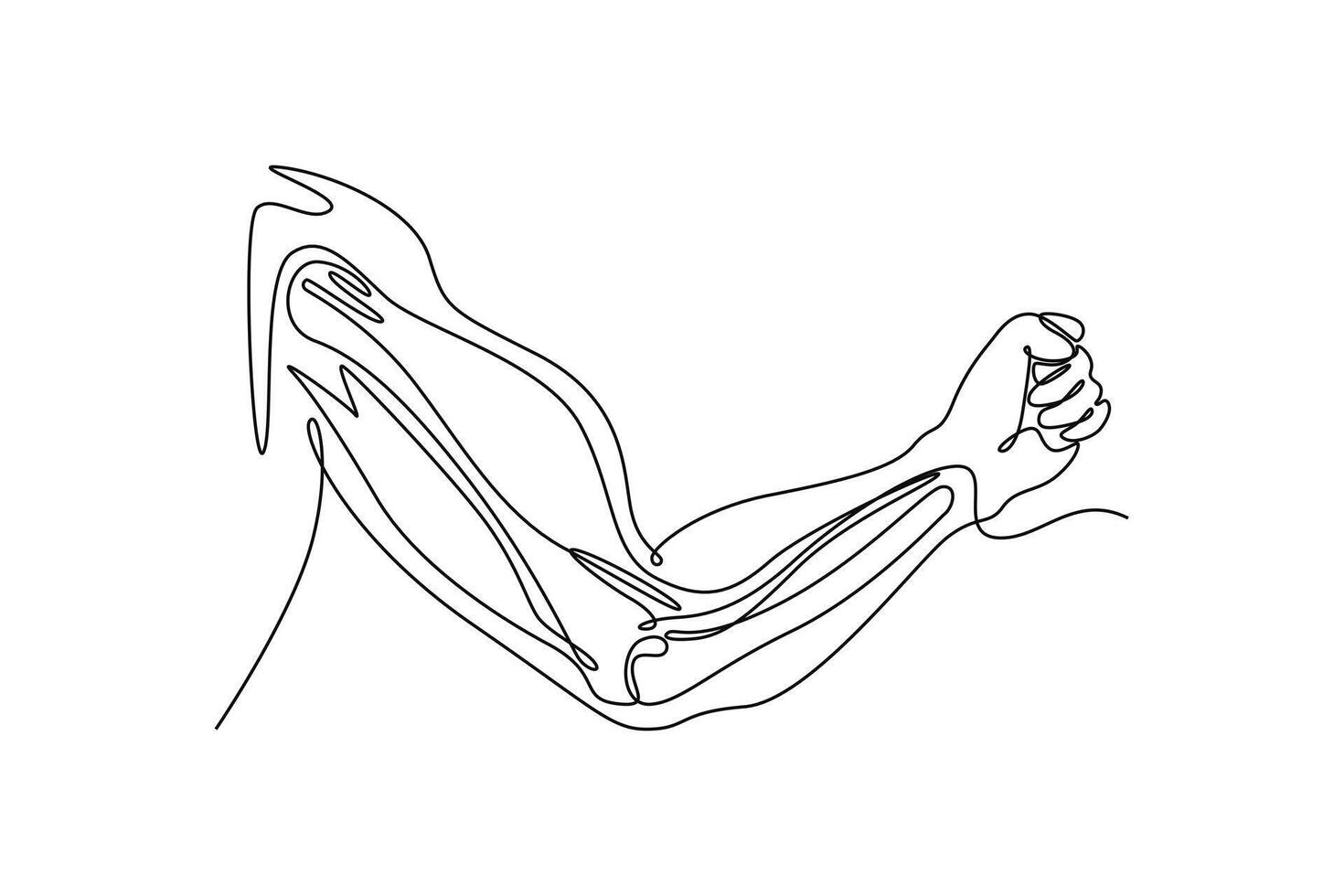 muscle. parts of the body concept. Single line draw design. graphic illustration vector