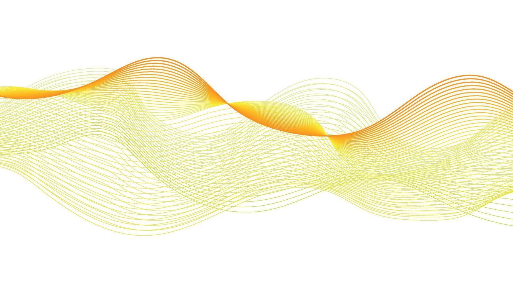 Abstract Wavy Lines in Yellow and Orange Gradient vector