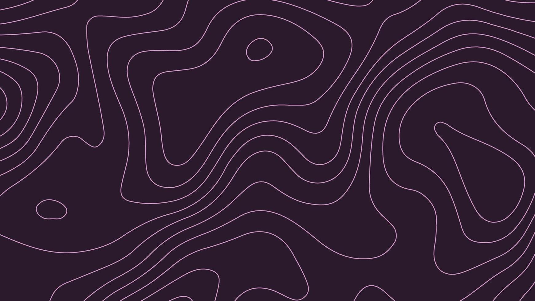 Dark Topographic Background with Purple Contour Lines vector