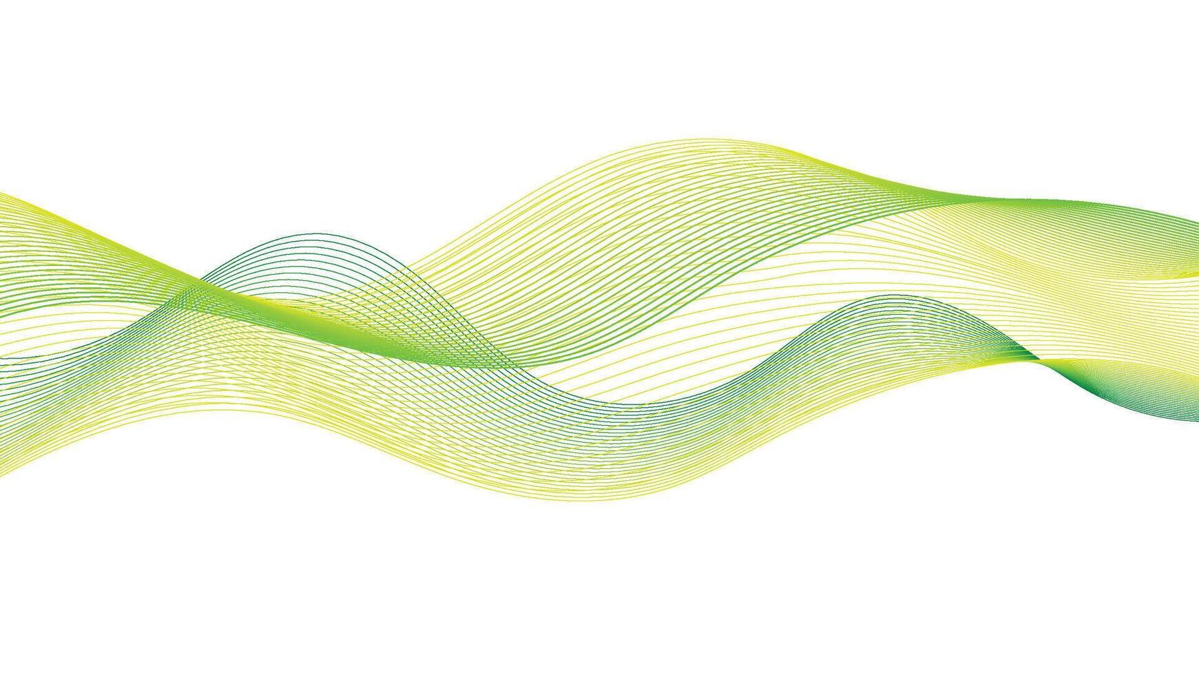 Abstract Green and Yellow Wavy Line Background vector