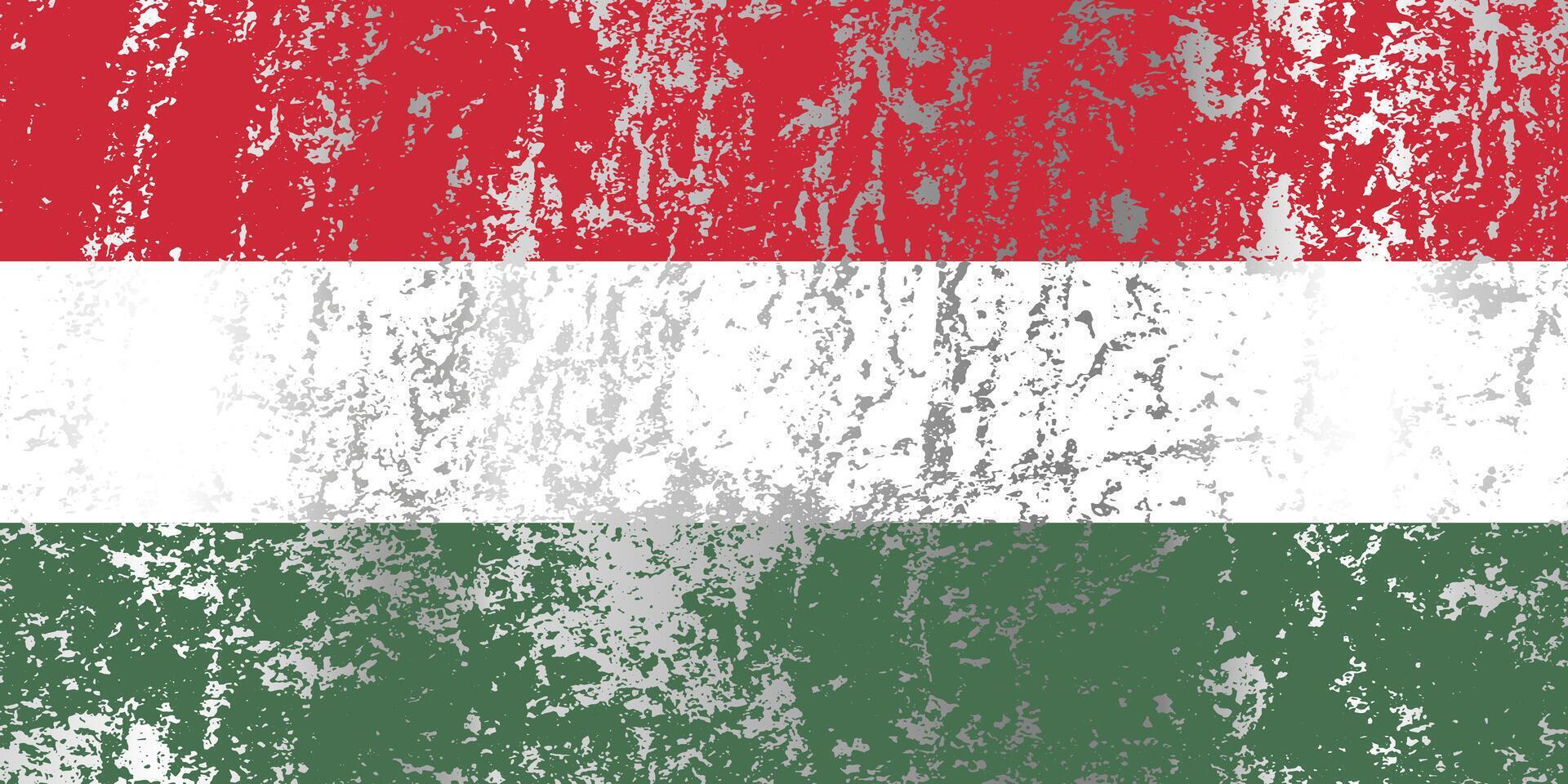 Hungary flag with grunge effect. vector