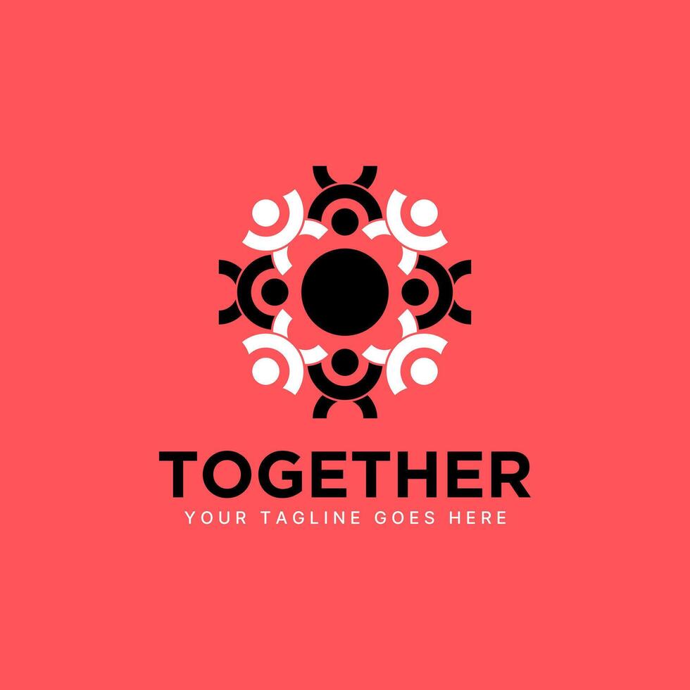 happy active flip hand people rotation partnership to teamwork success career vector